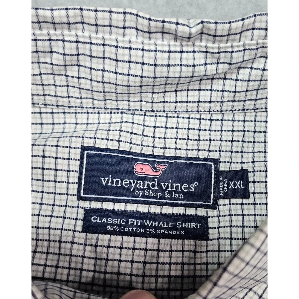 Vineyard Vines Shirt Men 2XL Classic Fit Whale Shirt Plaid Button Up Long Sleeve